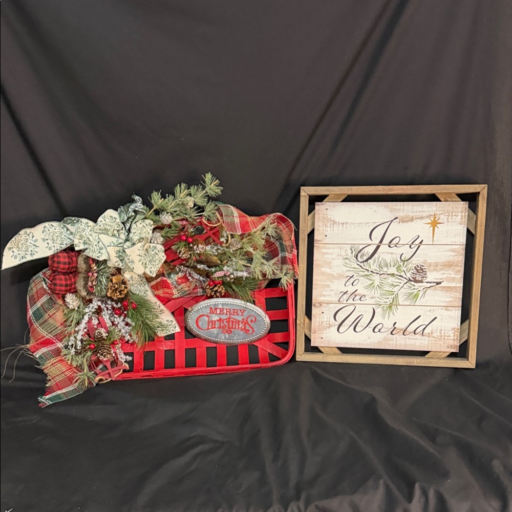 Festive Red and Green Holiday Decor Set